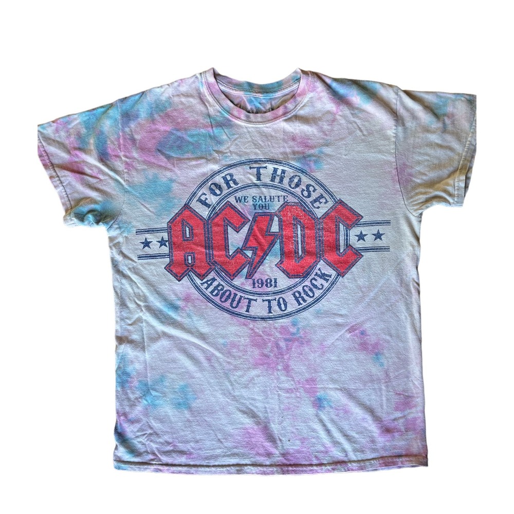 Tie Dye AC/DC tshirt size Small
